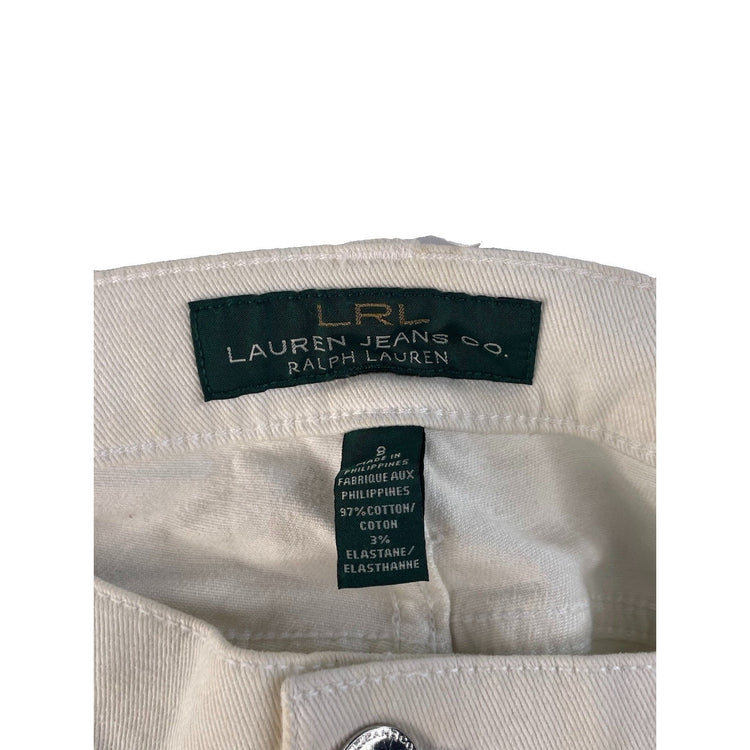 Women's Lauren Jeans Co. Ralph Lauren White Ankle Zip Pants Size 8