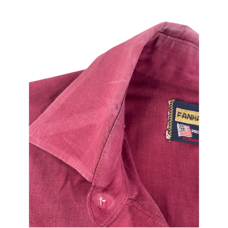 Mens Fanhandle Slim Maroon Longsleeve Button Up Collard Shirt Size 14 1/2, 33