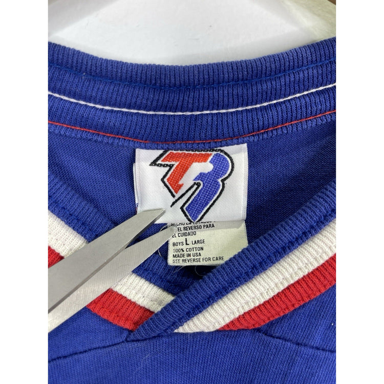 Youth VTG New York Giants T Shirt  90s Salem Sportswear All Over Print NFL Sz L