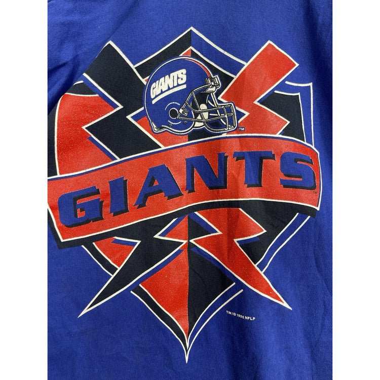 Youth VTG New York Giants T Shirt  90s Salem Sportswear All Over Print NFL Sz L