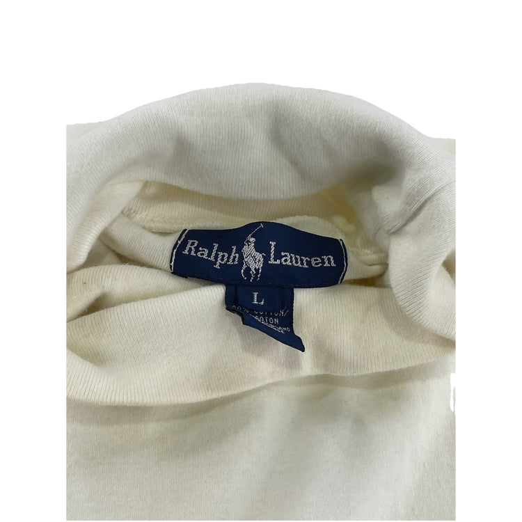 Mens Vintage Ralph Lauren Tan Long Sleeve Turtle Neck Size L