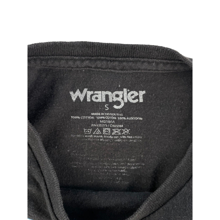 Mens Wrangler Logo Graphic Long Sleeve T-Shirt Black Size S
