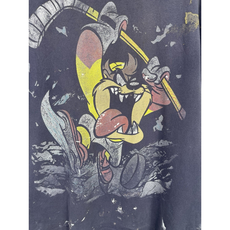 Men’s Blue Custom Vintage Looney Tunes Shirt Sleeveless Sz Large
