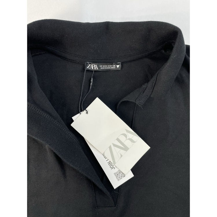 Womens Zara Black Polo Dress Size M
