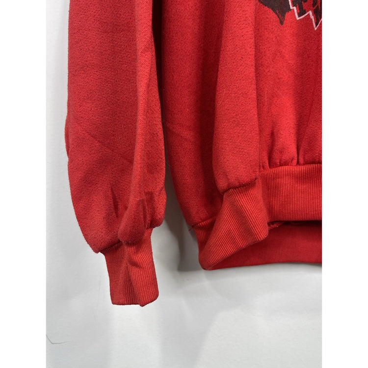 Men’s OG Red And Black Vintage Nike NBA MJ Chicago Bulls Half Zip Hoodie Sz L