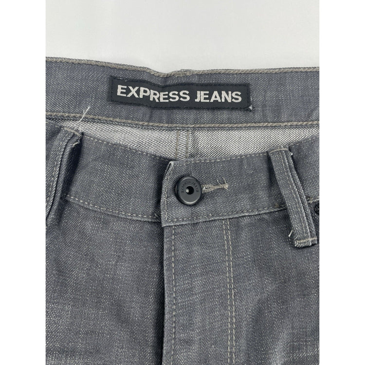 Mens Vintage Express Straight Gray Jeans Size 34x34