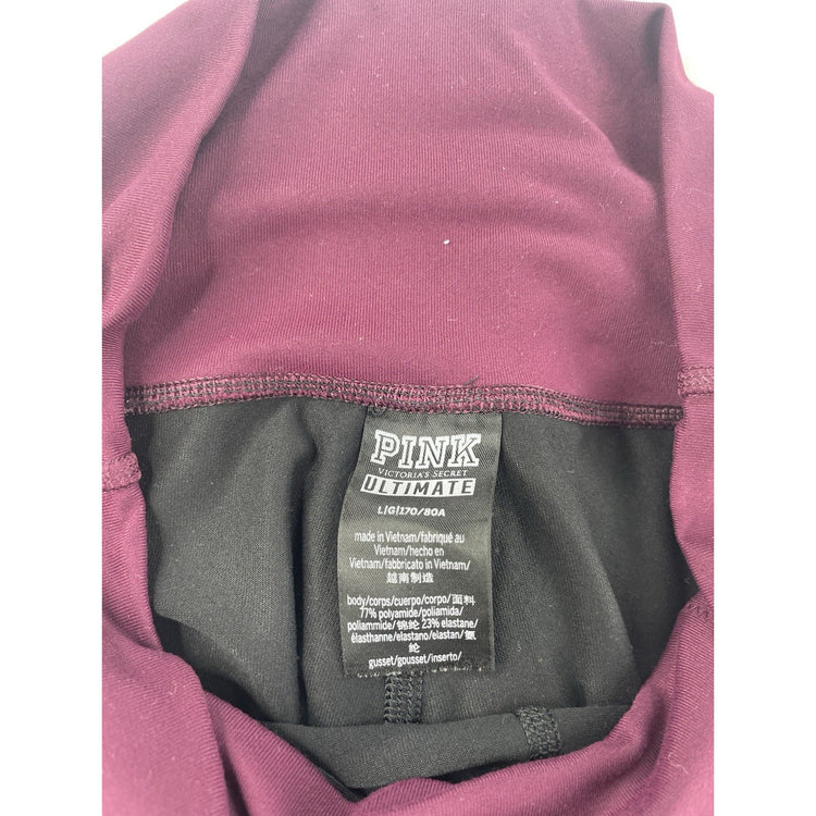 Womens Victoria Secret purple And Black Ankle Leggings Size L
