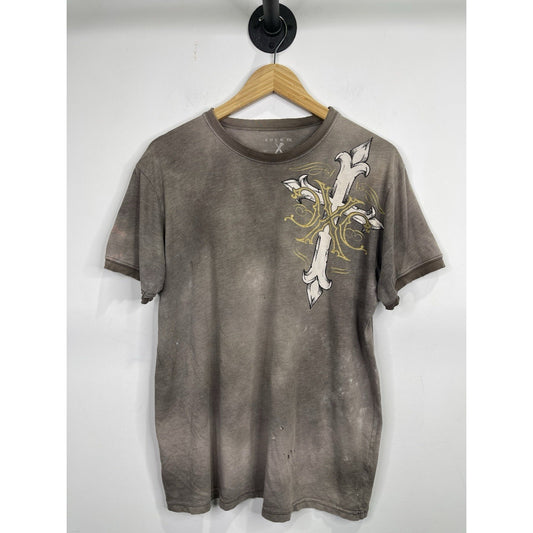 Xtreme Couture Vintage Affliction Style Y2K Cross Grunge Size Large T-shirt
