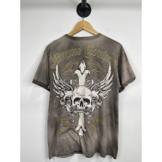 Xtreme Couture Vintage Affliction Style Y2K Cross Grunge Size Large T-shirt