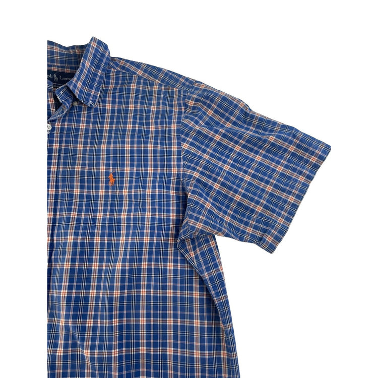 Men Ralph Lauren Classic Fit Plaid Short Sleeve Button Down Shirt Size XL