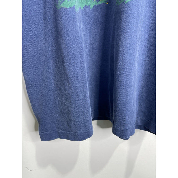 Men’s Blue Vintage Endangered Giant Panda Grapichic Long Sleeve Shirt Sz Medium