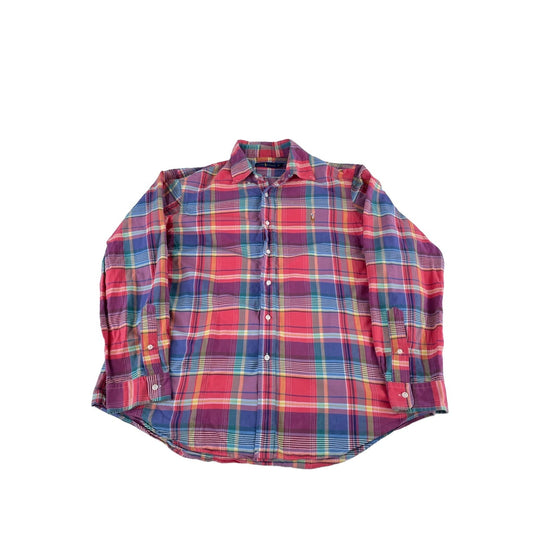 Mens Ralph Lauren Classic Colorful Button-Up Shirt Plaid Pattern Size Xl
