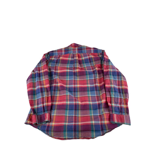 Mens Ralph Lauren Classic Colorful Button-Up Shirt Plaid Pattern Size Xl
