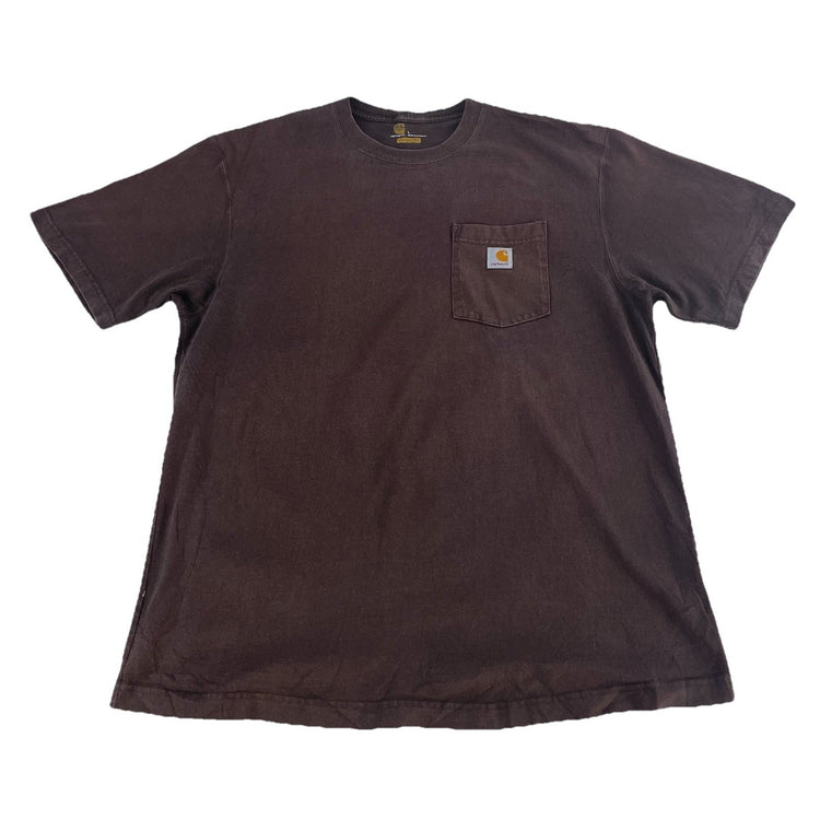 Mens Carhartt Basic Brown Soild Tee Size L