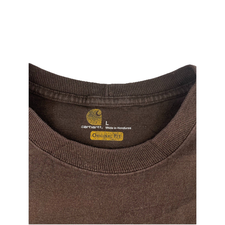 Mens Carhartt Basic Brown Soild Tee Size L