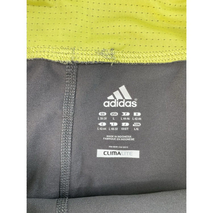 Womens Adidas Gray & Yellow Climate Cropped Capri Workout Pants Size Large