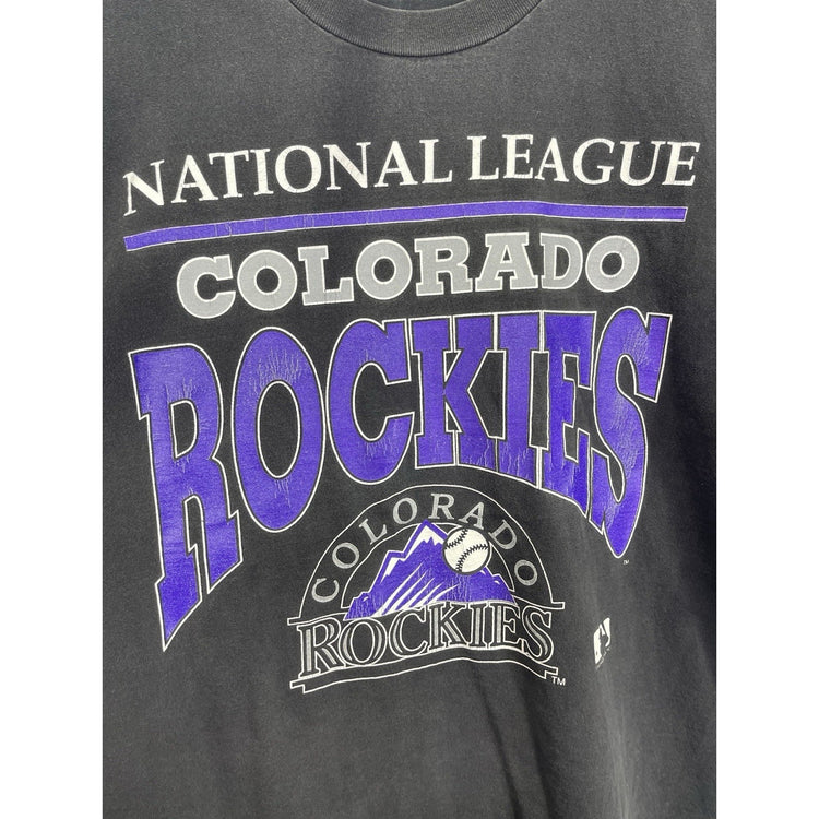 Mens VTG 1992 Colorado Rockies National League Single Stitch Black TShirt Sz 2xL