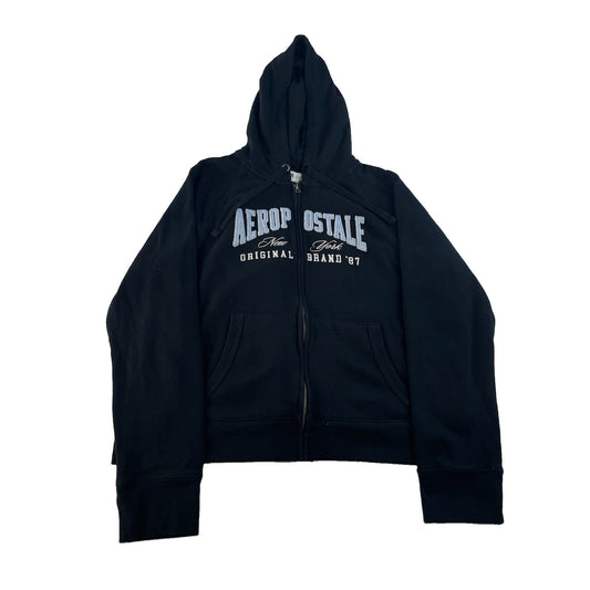 Womens Aeropostale Black Zip Up Hoodie Sweatshirt Size XXL