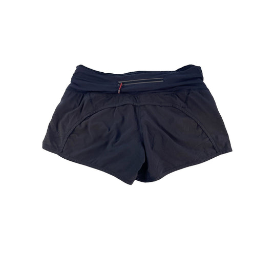 Womens Lululemon Black Speed Up Low Rise Lined Mesh Gym Running Shorts Size 6