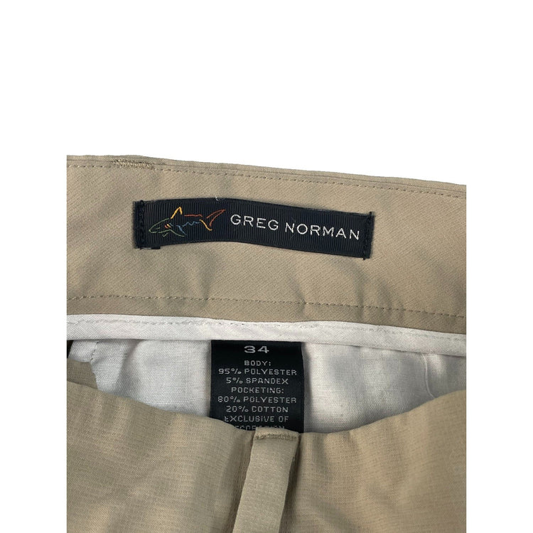 Mens Greg Norman Khaki Golf Shorts Size 34