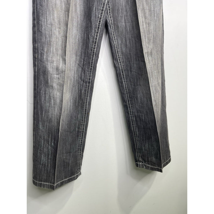 VTG Y2K Men’s Distressed Dark Wash Gray Southpole Baggy Denim Jeans 38x32
