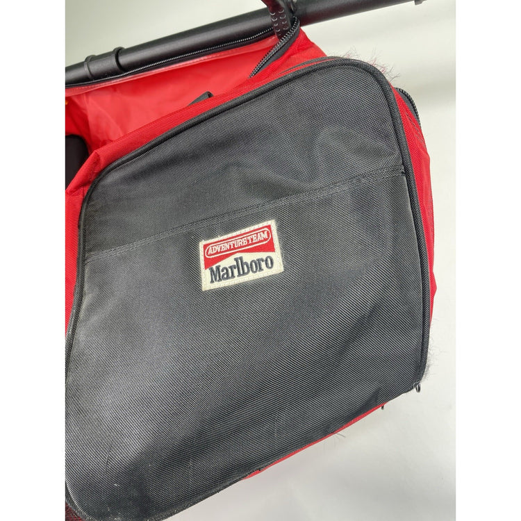 VINTAGE Marlboro Duffel Bag Red Adventure Team Luggage New 26" Pockets Tobacco