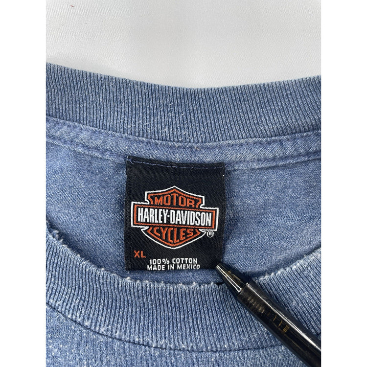 Mens Harley Davidson Blue Loma Linda CA Longsleeve T Shirt Size XL