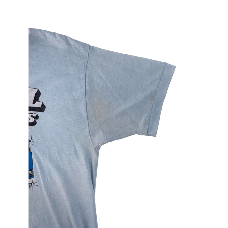Mens Vintage Sun Apparel Light Blue Global Van Lines Semi Truck T Shirt SIZE M