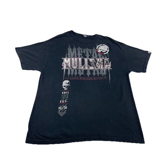Mens 90s Vintage Metal Mulisha Black Graphic Tee Size Xl
