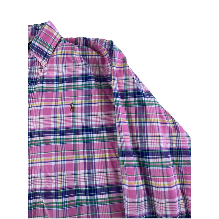 Mens Polo Ralph Lauren Pink Plaid Button Down Shirt Size XXL