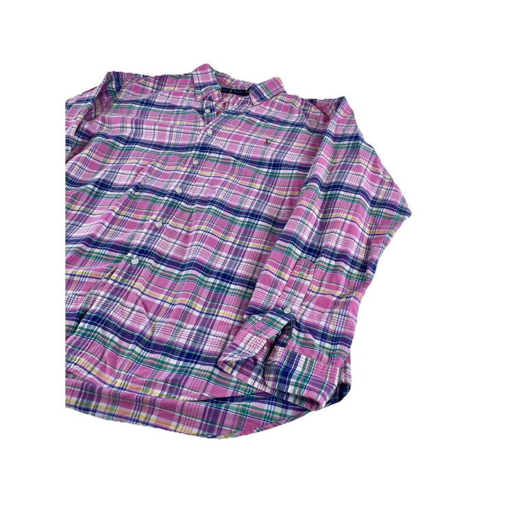 Mens Polo Ralph Lauren Pink Plaid Button Down Shirt Size XXL