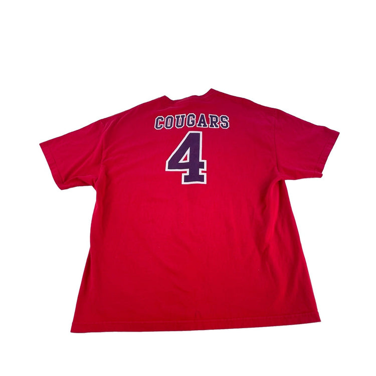 Mens Vintage Champs Team Edition Red Cougars #4 Jersey Graphic Tee SIZE XL