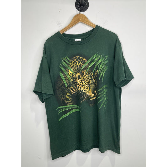 Mens Green Turner Orginals Leopard Graphic T Shirt Sz XL