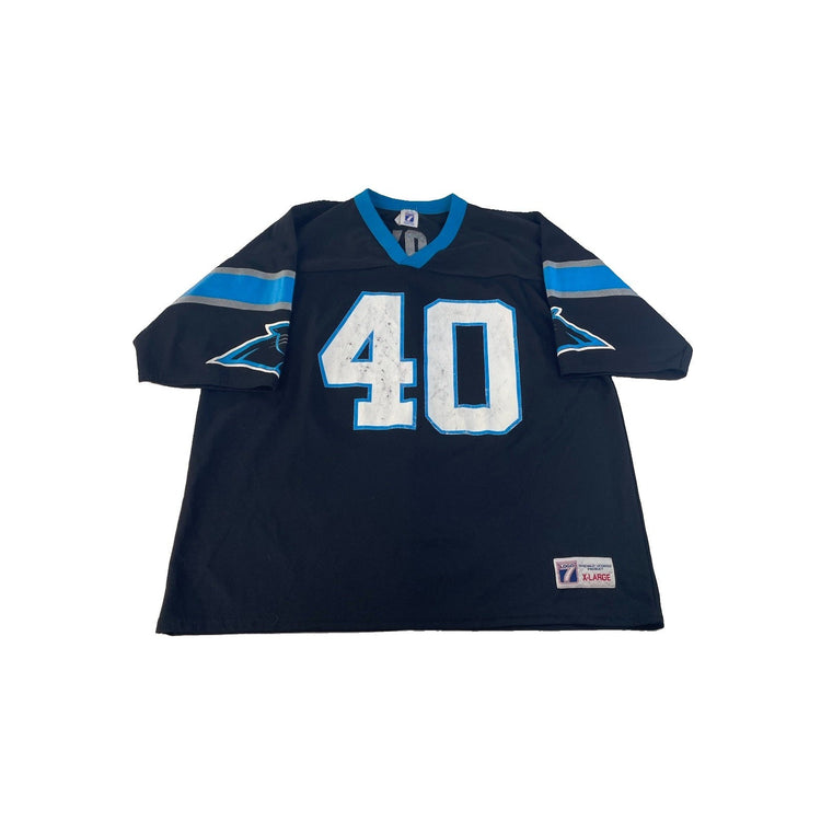 Mens Vintage Logo 7 Carolina Panthers Floyd Black Jersey SIZE XL