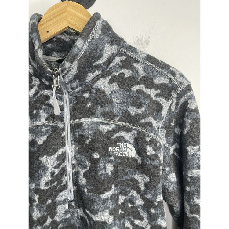 Adult The North Face Maggy Knit Fleece Full Zip Jacket Blue Camo Sz M