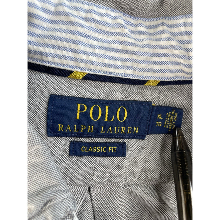 Mens Polo Ralph Lauren Gray LongSleeve Button-Up Shirt Size Xl