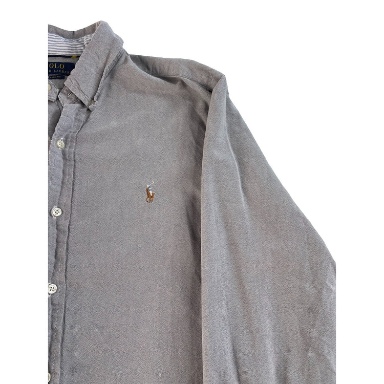 Mens Polo Ralph Lauren Gray LongSleeve Button-Up Shirt Size Xl