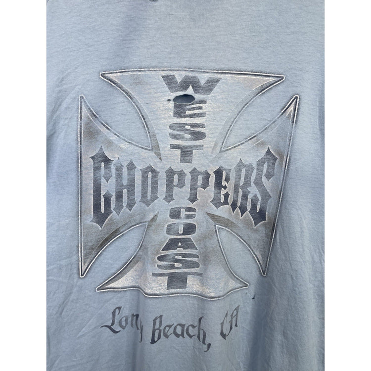 Vintage Mens Light Blue 3XL Jesse Who West Coast Choppers T-shirt