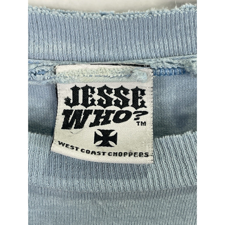 Vintage Mens Light Blue 3XL Jesse Who West Coast Choppers T-shirt