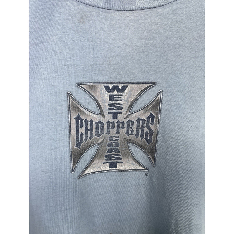 Vintage Mens Light Blue 3XL Jesse Who West Coast Choppers T-shirt