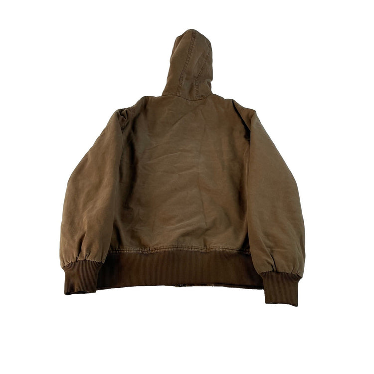 Men's Dickies Quilted Lined Hooded Canvas Jacket Brown Size L