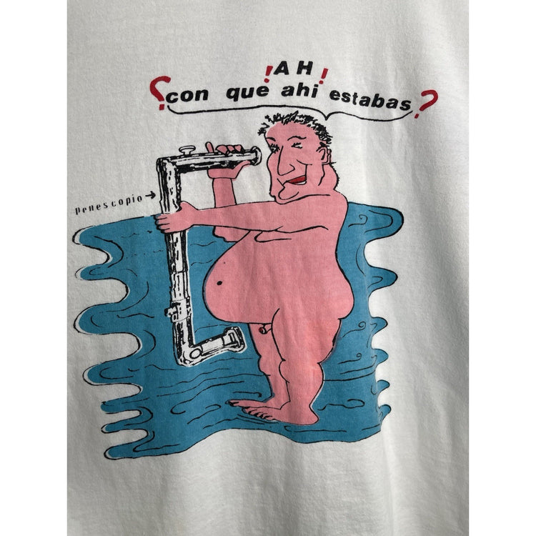 Mens Salvador Funny Adult White T-shirt Sz Large