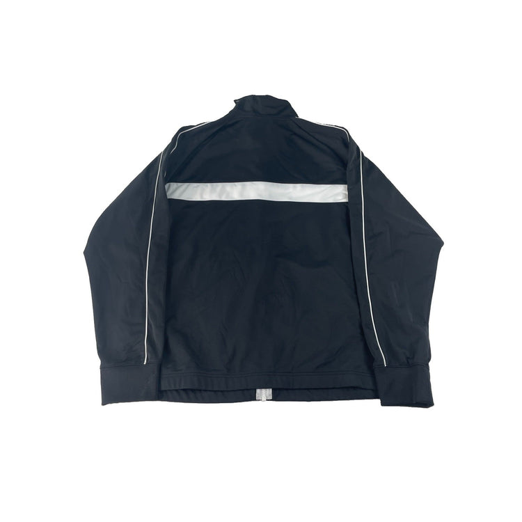 Mens Nike NWT Black White Chest Stripe Full Zip Track Jacket SIZE XXL