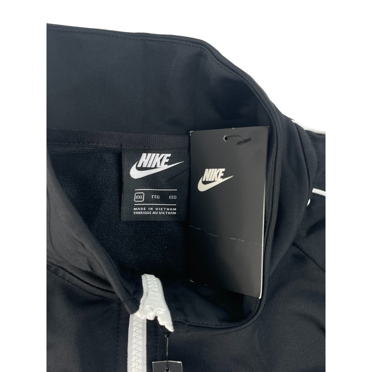 Mens Nike NWT Black White Chest Stripe Full Zip Track Jacket SIZE XXL