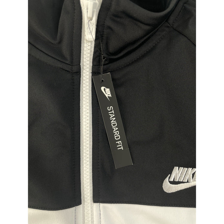Mens Nike NWT Black White Chest Stripe Full Zip Track Jacket SIZE XXL