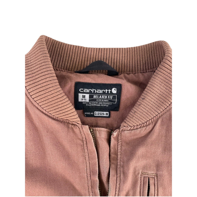 Womens Carhartt Dusty Rose Crawford Bomber Zip Up Jacket Size Medium