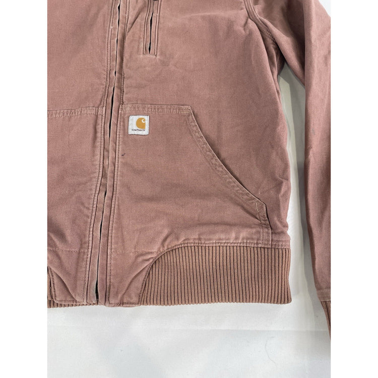 Womens Carhartt Dusty Rose Crawford Bomber Zip Up Jacket Size Medium