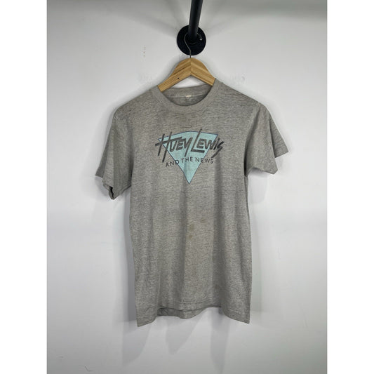 Men’s Gray Vintage 1980's Huey Lewis and the News T-Shirt Sz Medium
