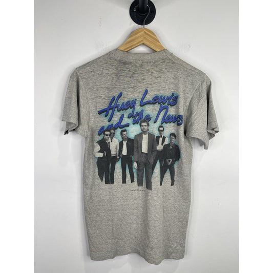 Men’s Gray Vintage 1980's Huey Lewis and the News T-Shirt Sz Medium