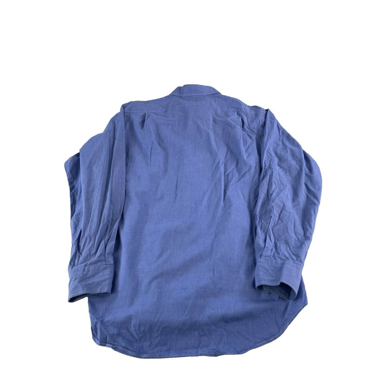 Mens Polo Ralph Lauren Blue Long Sleeve ‘Philip’ Button Down Shirt Size 16.5